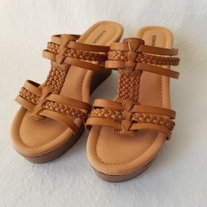 SONOMA Light Brown Braided Wedge Sandals Sz 7